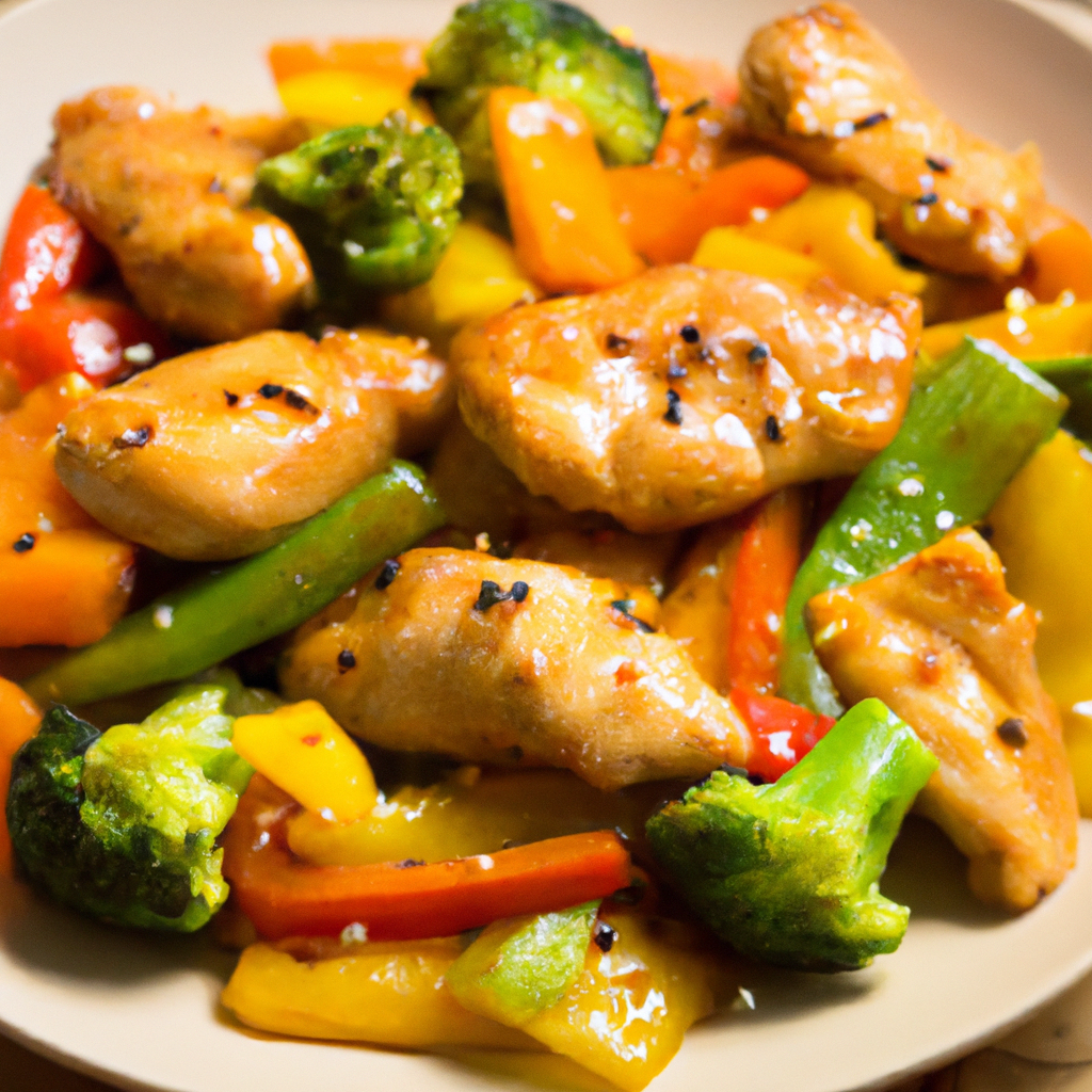 Asian Glazed Chicken and Stir Fry Vegetables