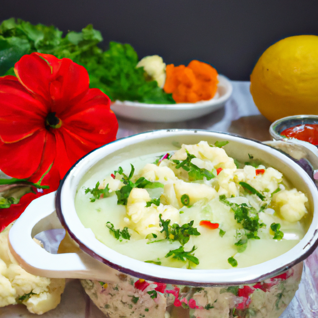 Cauliflower Soup | Low Fat & Vegetarian Recipe Representation of a cookedCauliflower Soup | Low Fat & Vegetarian Recipe