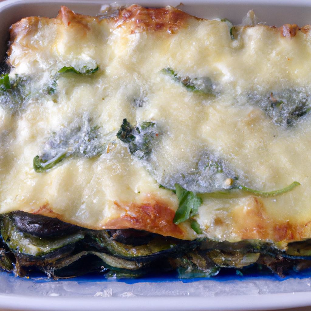 Creamy Eggplant and Spinach Lasagne Representation of a cookedCreamy Eggplant and Spinach Lasagne