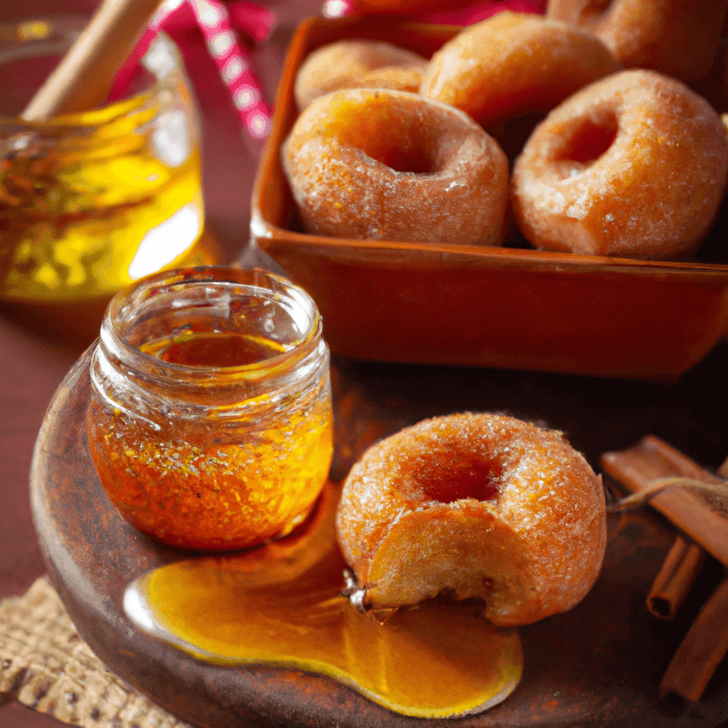 Delicious Baked Doughnuts with Honey and Cinnamon Representation of a cookedDelicious Baked Doughnuts with Honey and Cinnamon