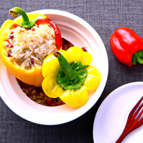 Delicious Fried Rice Stuffed Peppers Representation of a cookedDelicious Fried Rice Stuffed Peppers