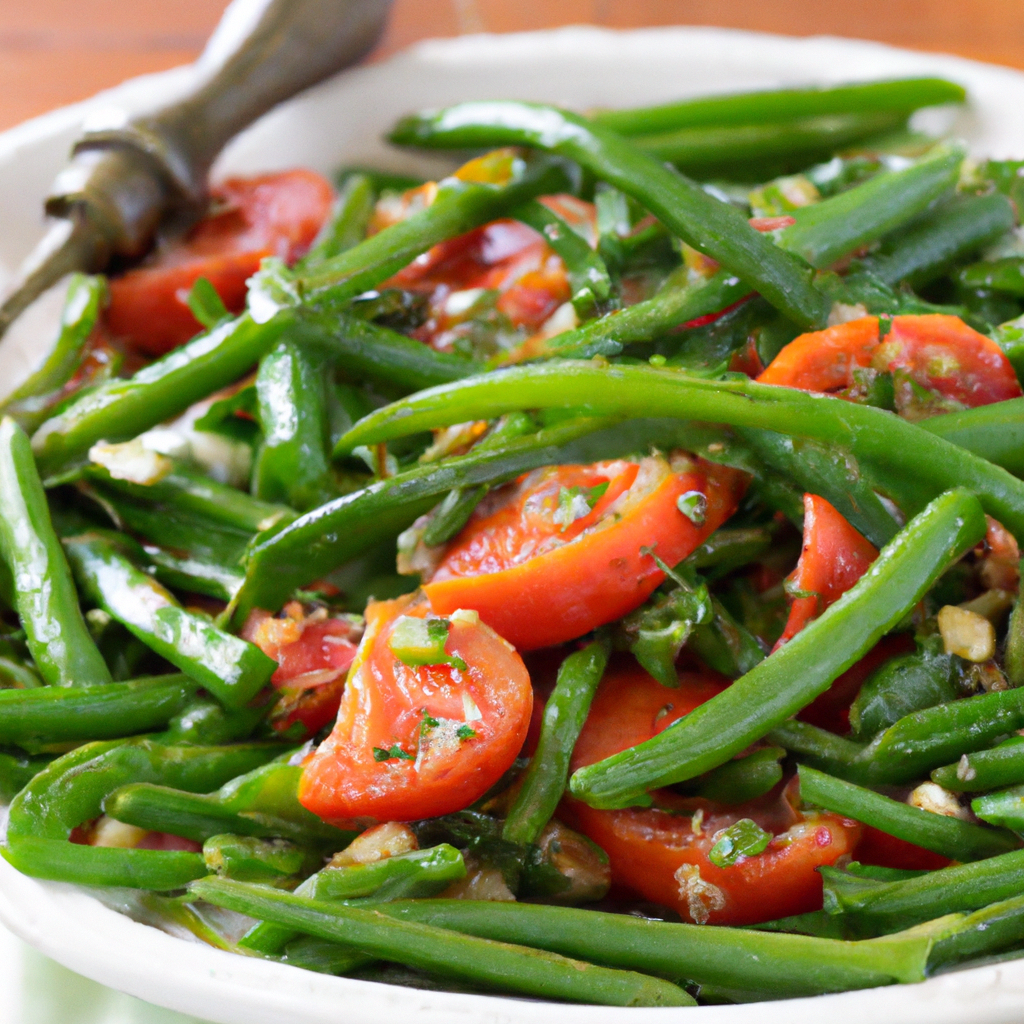 Green Bean and Tomato Salad with Roasted Tomato Dressing