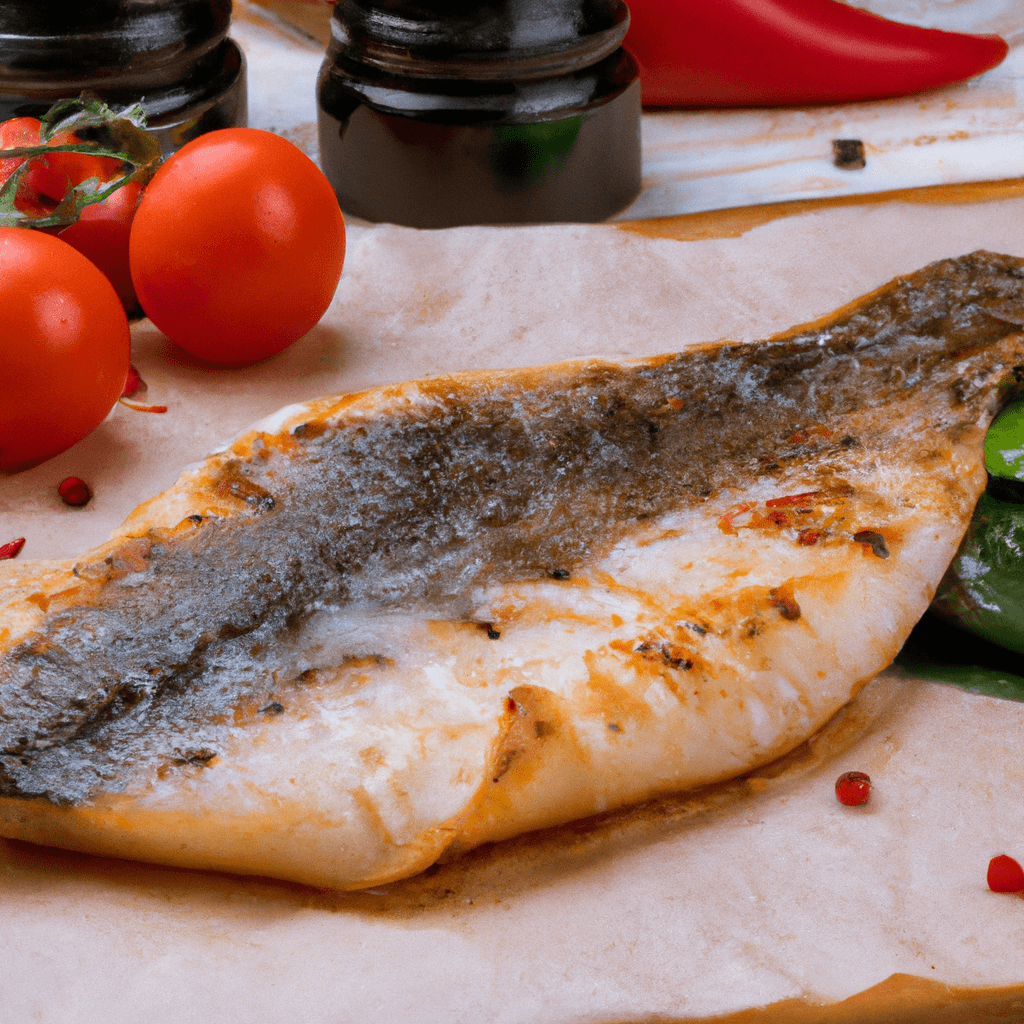 Grilled Sole with Tomatoes Representation of a cookedGrilled Sole with Tomatoes