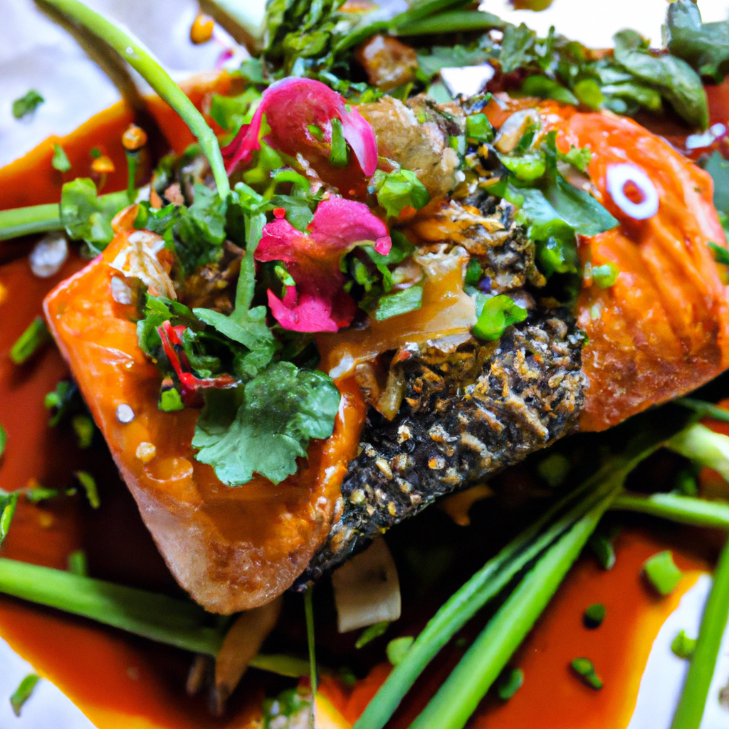 Hot and Sour Salmon with Greens Representation of a cookedHot and Sour Salmon with Greens