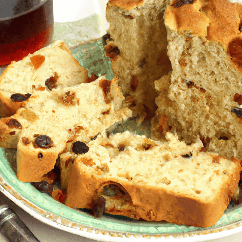 Irish Yeast-Risen Tea Cake: Barm Brack Representation of a cookedIrish Yeast-Risen Tea Cake: Barm Brack