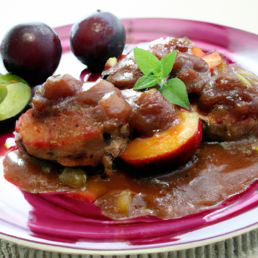 Plum Sauced Pork Medallions Representation of a cookedPlum Sauced Pork Medallions