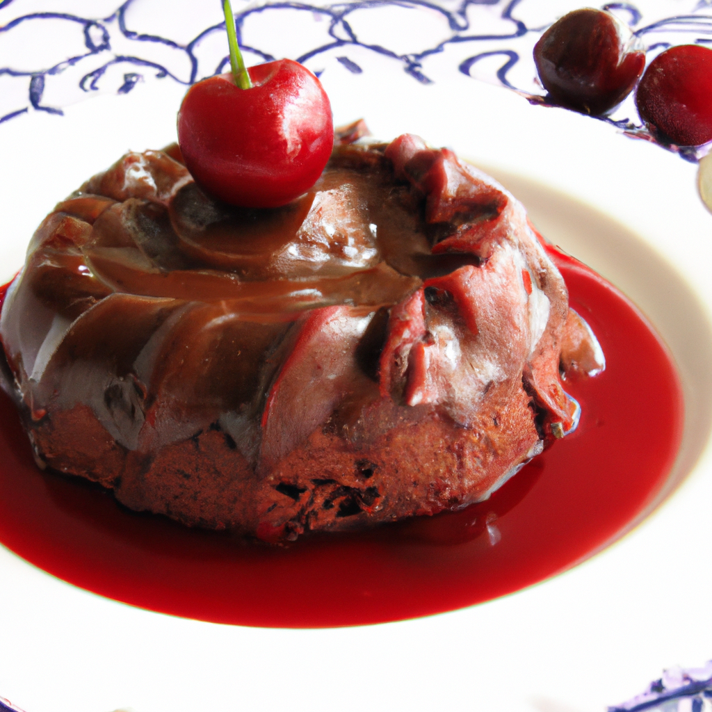 Chocolate-Cherry Pudding Cake Representation of a cookedChocolate-Cherry Pudding Cake