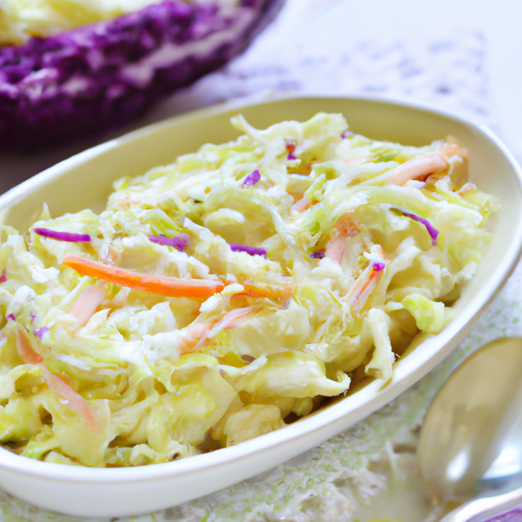 Creamy Coleslaw - Low Fat, Vegetarian and Delicious