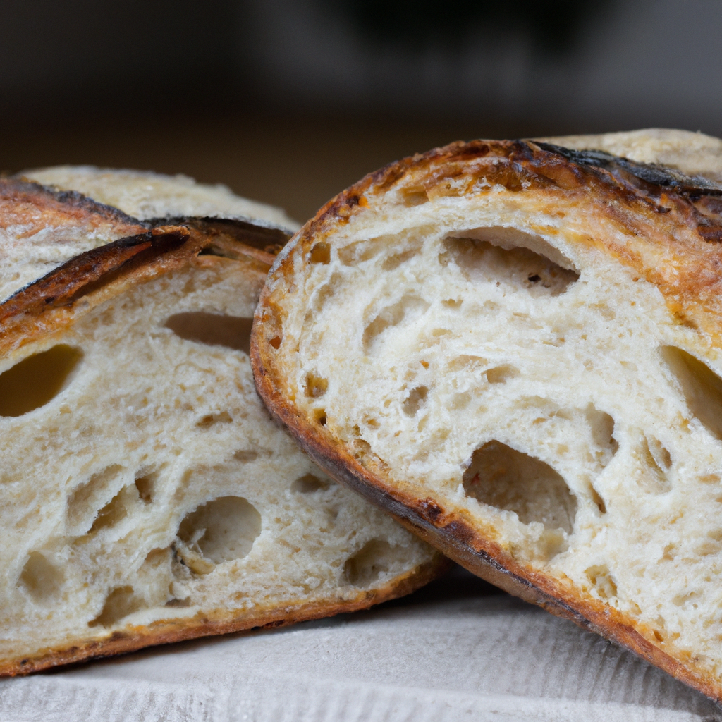 Homemade Crusty, Chewy Sourdough Bread With Big Holes Representation of a cookedHomemade Crusty, Chewy Sourdough Bread With Big Holes