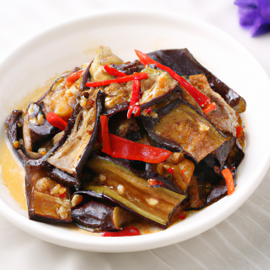 Spicy Szechuan Eggplant Representation of a cookedSpicy Szechuan Eggplant