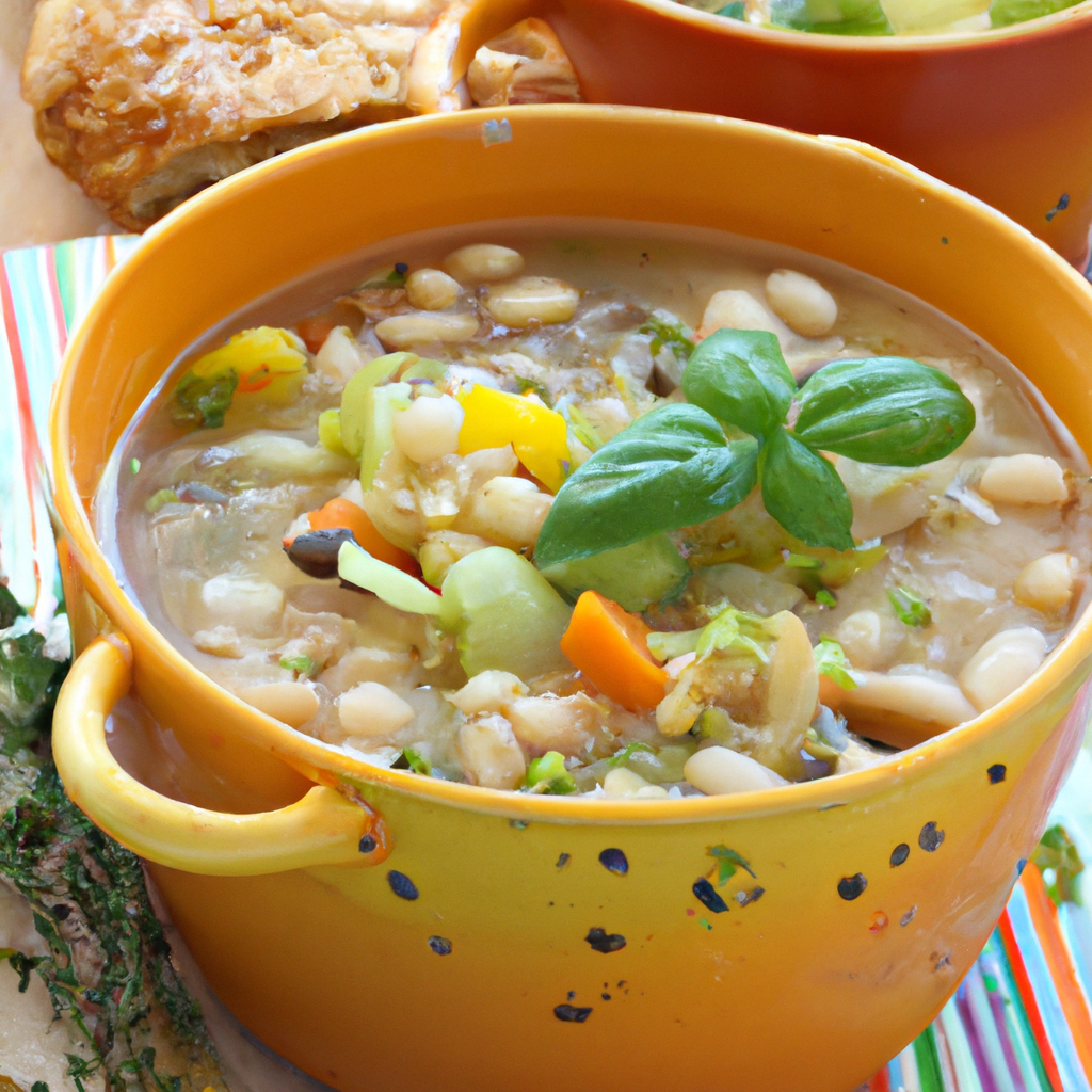 Vegetarian Barley and Bean Soup Representation of a cookedVegetarian Barley and Bean Soup