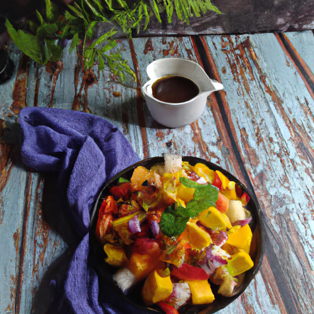 Refreshing Fruit Salad With Mango Sauce Representation of a cookedRefreshing Fruit Salad With Mango Sauce