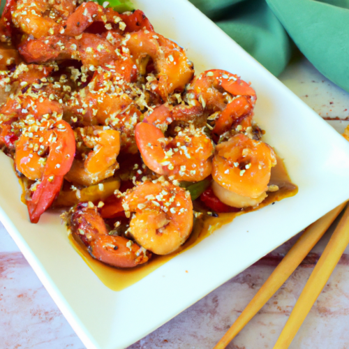 Spicy Teriyaki Sesame Shrimp Stir Fry Representation of a cookedSpicy Teriyaki Sesame Shrimp Stir Fry