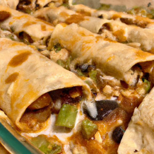 Vegetarian and Delicious Two Bean Enchiladas Representation of a cookedVegetarian and Delicious Two Bean Enchiladas