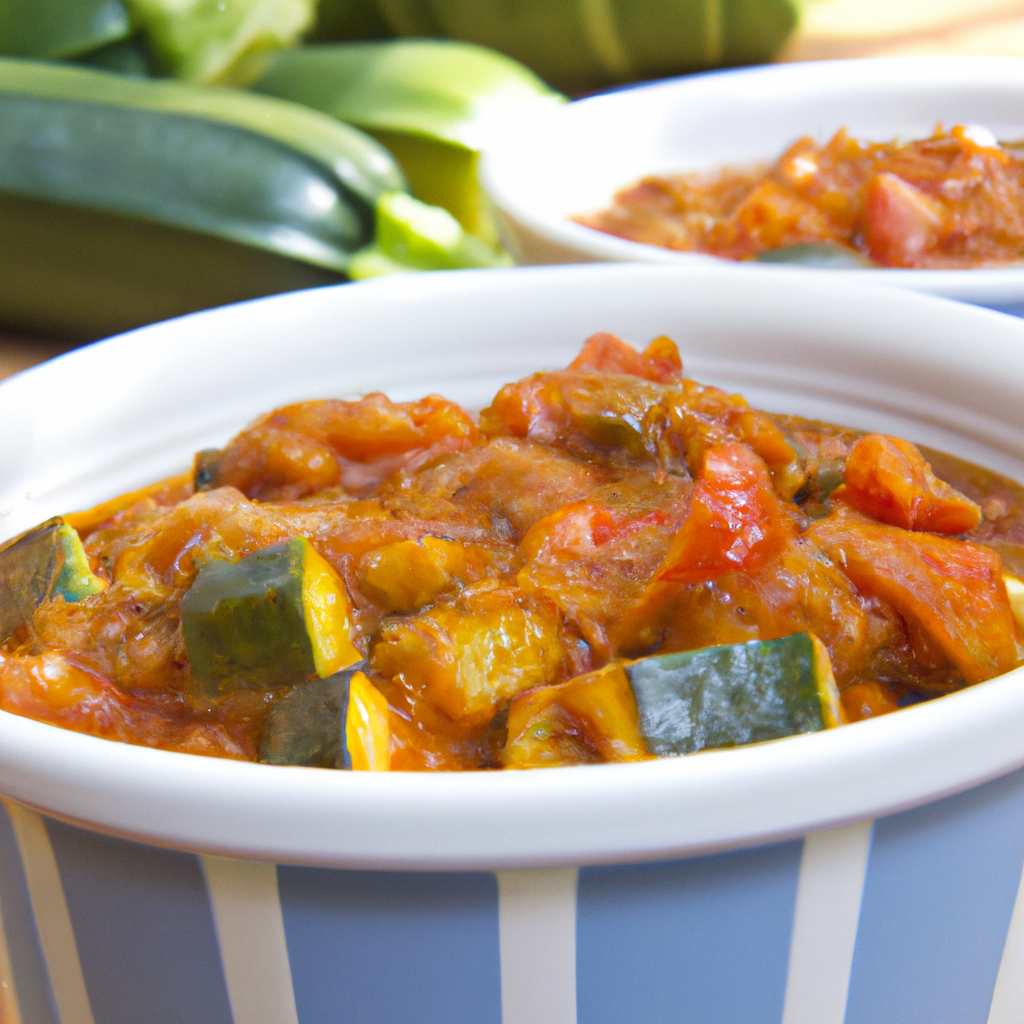 Vegetarian Courgette, Tomato and Onion Sauce Representation of a cookedVegetarian Courgette, Tomato and Onion Sauce